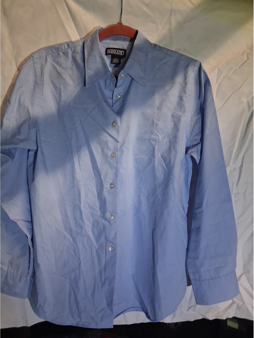 Lands’ End Women’s Button Down Shirt Size 12 Blue G2